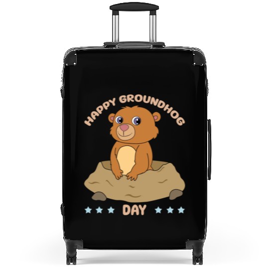 Happy Groundhog Day Cute Kawaii Groundhog Suitcases