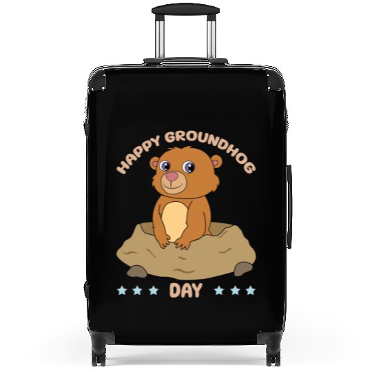 Happy Groundhog Day Cute Kawaii Groundhog Suitcases