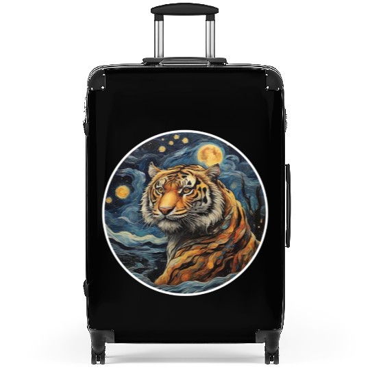 tiger design in painting style Suitcases
