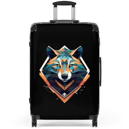 animal Low-Poly fox art Rules Suitcases