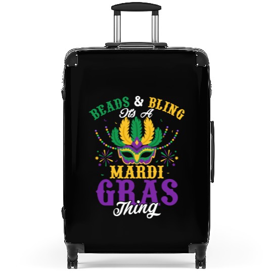 Beads & Bling It's A Mardi Gras Thing Party Carniv Suitcases