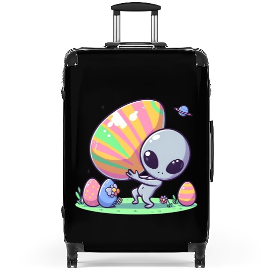 Alien with huge easter egg Suitcases