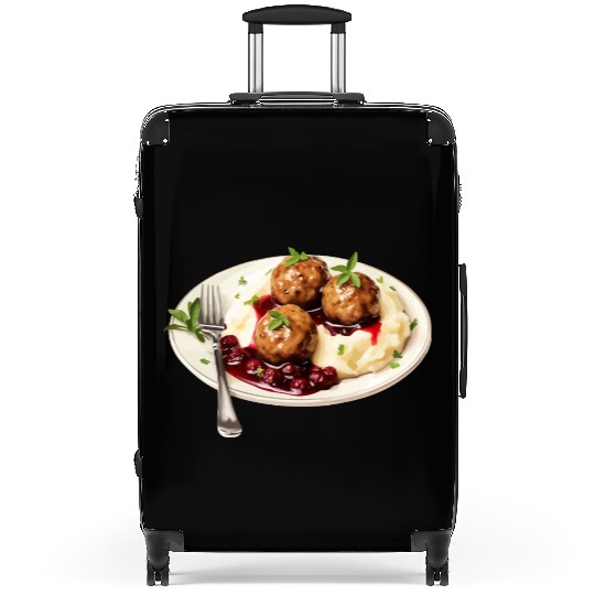 Swedish Meatballs Served With Mashed Potatoes and Suitcases
