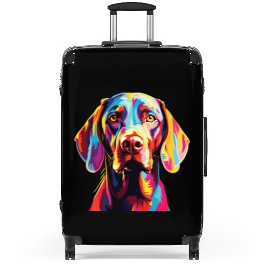 Watercolor Colorful Vizsla Suitcases