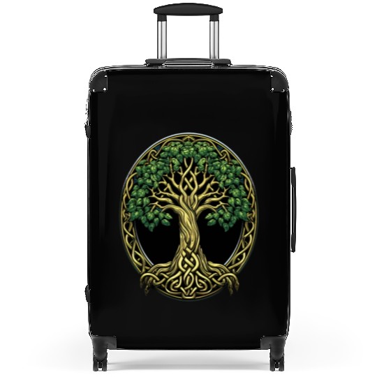 St Patricks Day Celtic Knot Tree Irish Gaelic Suitcases