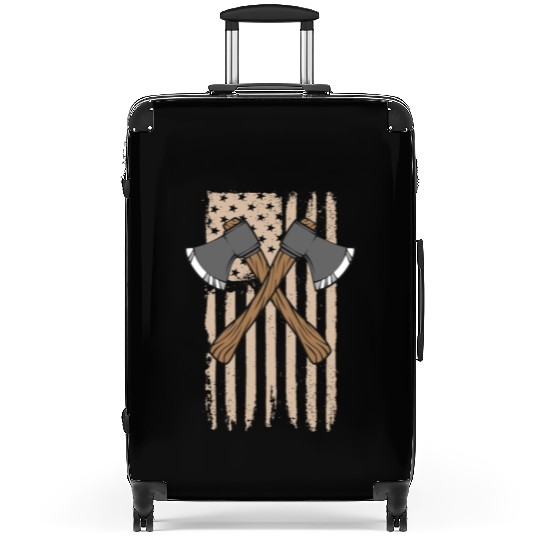 Axe Throwing American Flag Men's Axe Throwing Suitcases