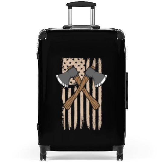 Axe Throwing American Flag Men's Axe Throwing Suitcases