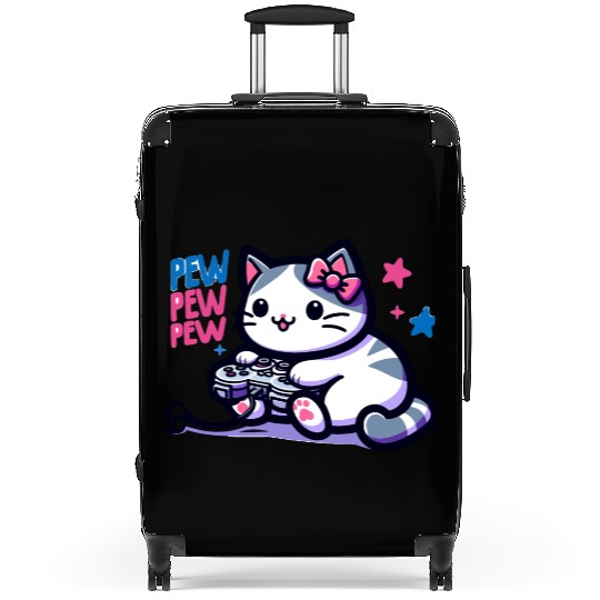 Cat Play Console Game Pew Pew Pew Suitcases