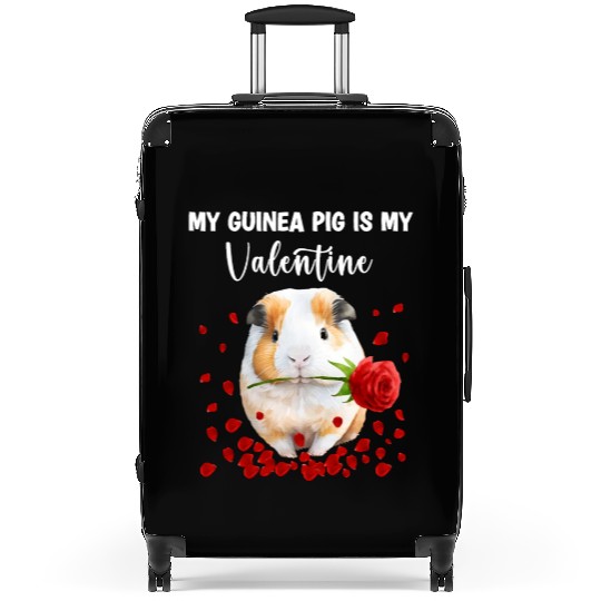 My Guinea Pig Is My Valentine Suitcases