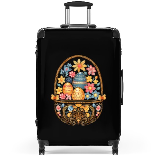 Easter Day Easter Egg Basket Mandala Art Egg Hunt Suitcases