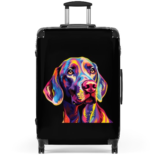 Watercolor Colorful Weimaraner Suitcases