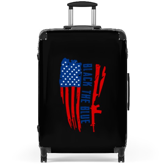 Black the blue American Oilfield USA Flag Suitcases