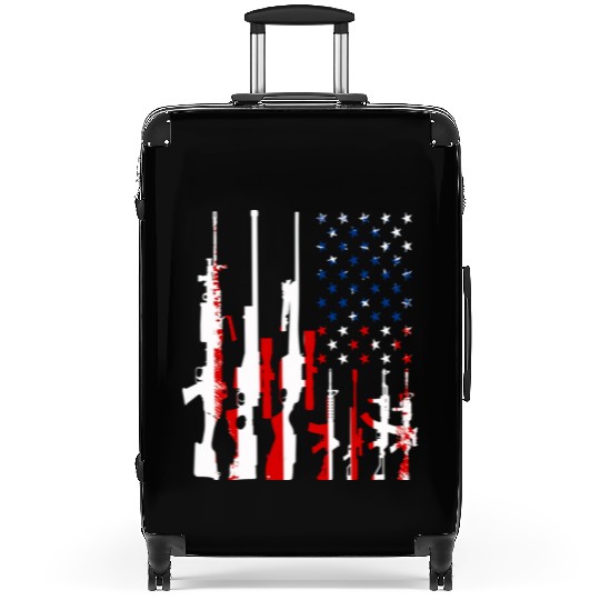 Rifle gun flag Suitcases