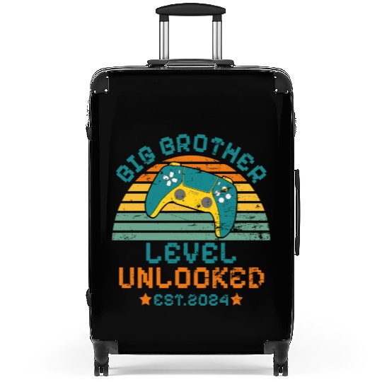 Level Unlocked Vintage Retro Gamer Big Brother Suitcases