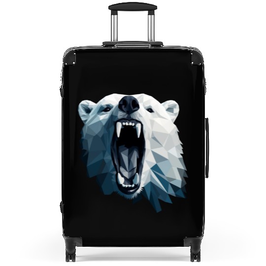 Geometric Style Polar Bear Suitcases
