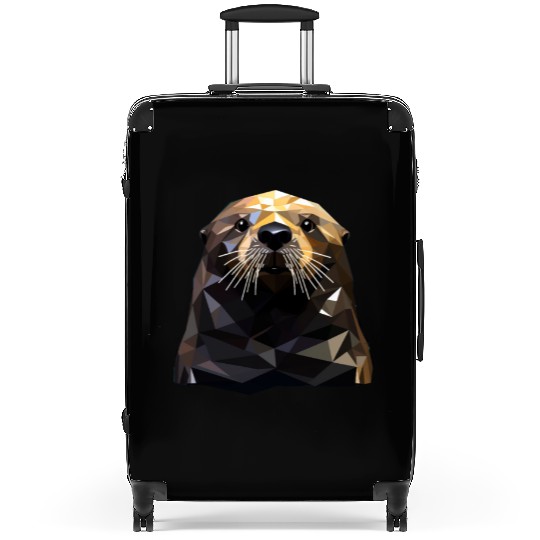 Geometric Style Sea Otter Suitcases