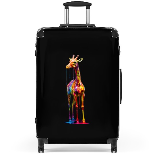 Rainbow Colored Giraffe Suitcases
