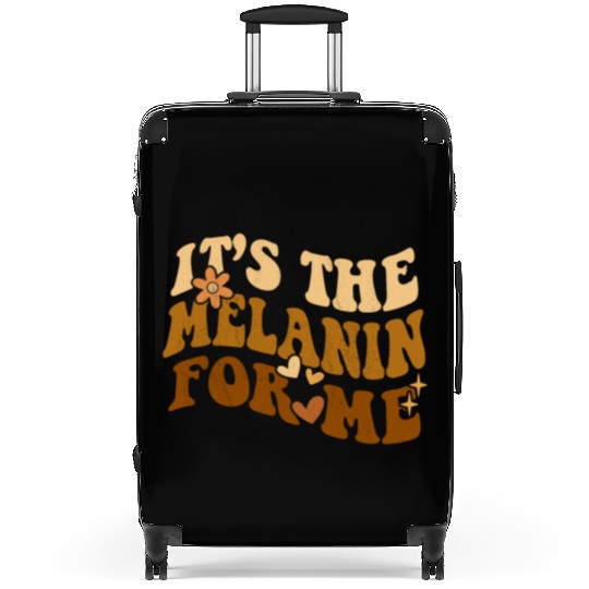 Groovy It's the Melanin for Me Melanated Black Suitcases