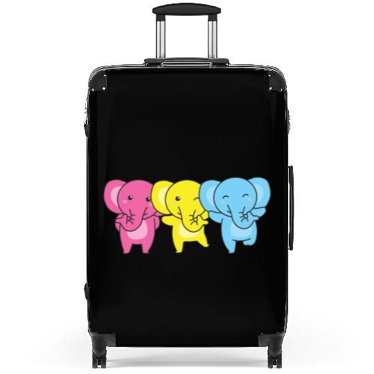 Pansexual Flag Pride Lgbtq Cute Elephant Suitcases