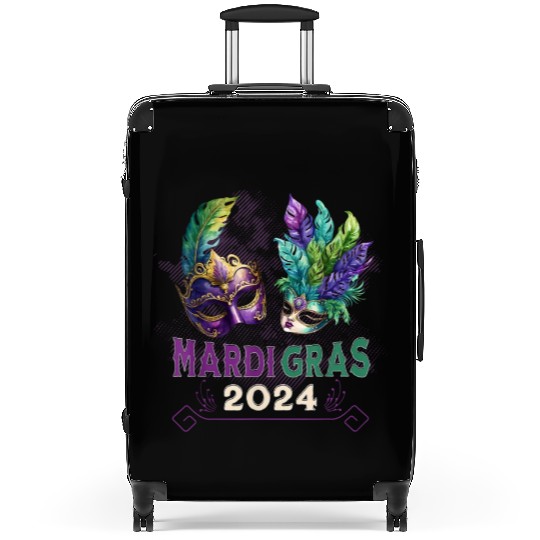 Mardi Gras 2024 Jester Feather Masks Carnival Para Suitcases