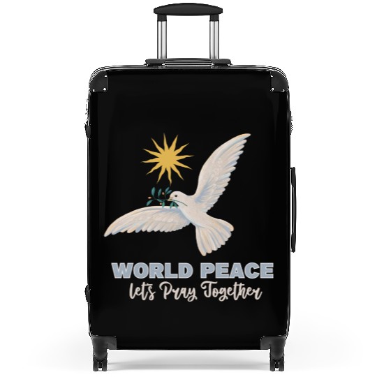 world peace white dove pattern Suitcases