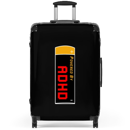 Powered By ADHD | Battery Funny Meme Suitcases