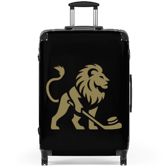 Lion Hockey Player Silhouette Suitcases