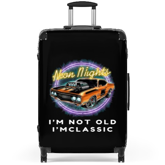 Timeless Neon Statement Suitcases - Hot Rod