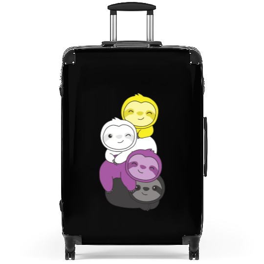 Nonbinary Flag Pride Lgbtq Cute Sloth Pile Suitcases
