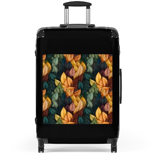 Colorful Fall Leaves Pattern Suitcases