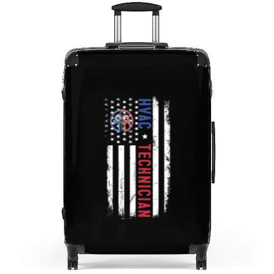 HVAC Technician US American Flag HVAC Mechanic Eng Suitcases