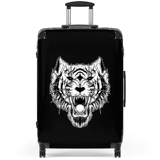 Angry Dark Tiger Suitcases
