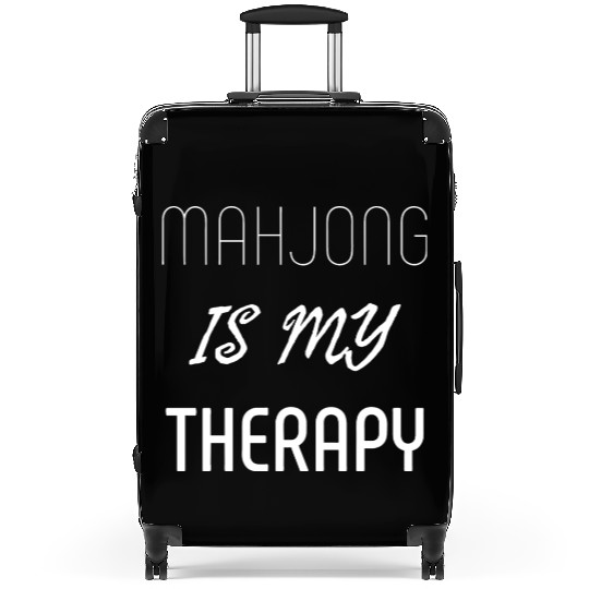 Mahjong Is My Therapy text Suitcases