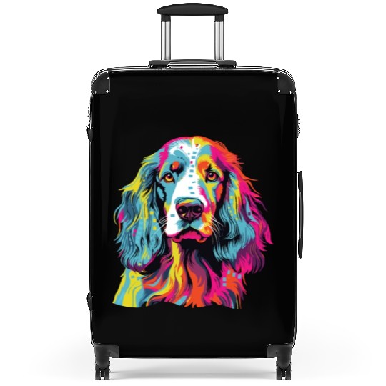 Watercolor Colorful English Setter Suitcases