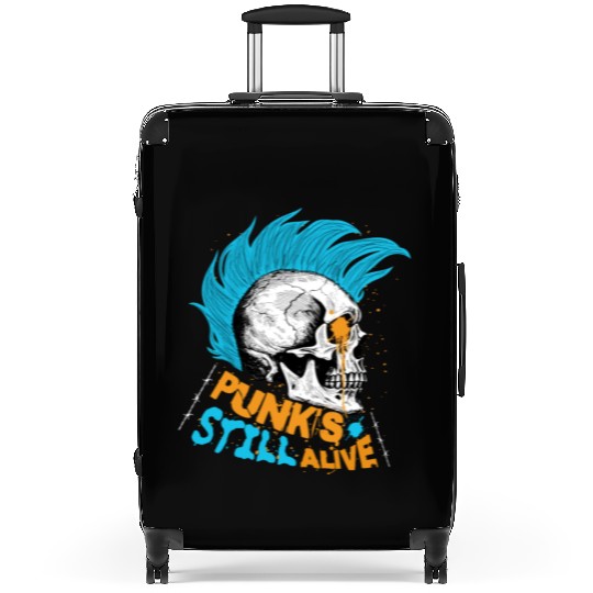 Punk's still alive - gift skull punk rock man teen Suitcases