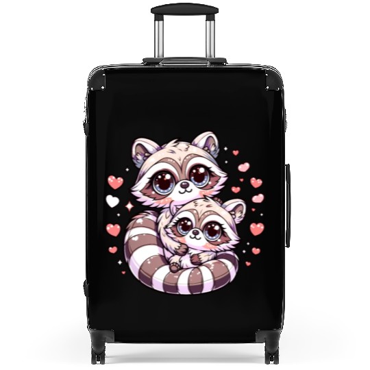 Raccoon Love Embrace Valentine Raccoon Adorable Suitcases