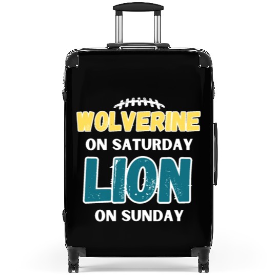 Wolverine On Saturday Lion On Sunday Detroit Suitcases