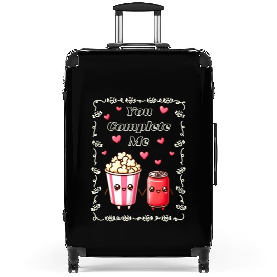 You Complete Me a cute kawaii-style popcorn cola Suitcases