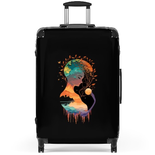 Mother Earth, peace and protect our environment Suitcases