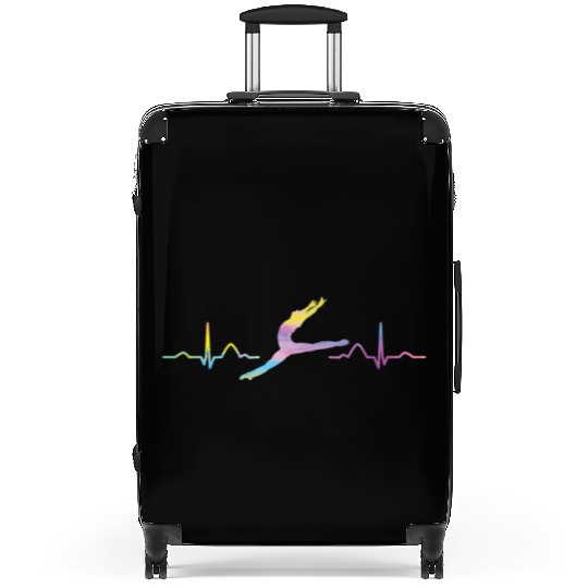 Ballet Dancer Heartbeat EKG Ballerina Suitcases