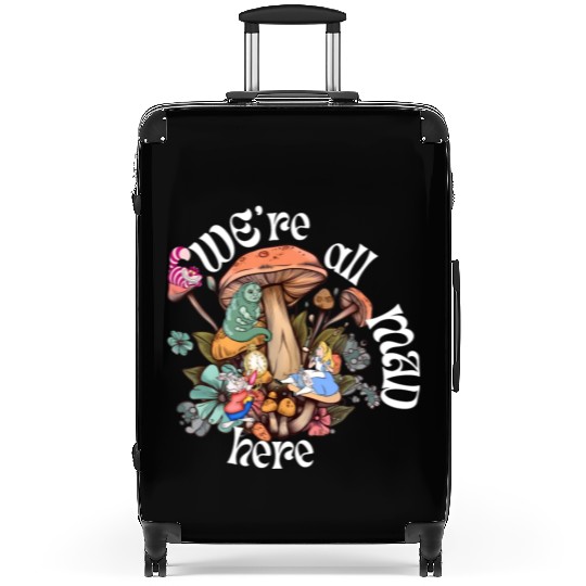 We're all Mad Here - Alice in Wonderland inspired Suitcases