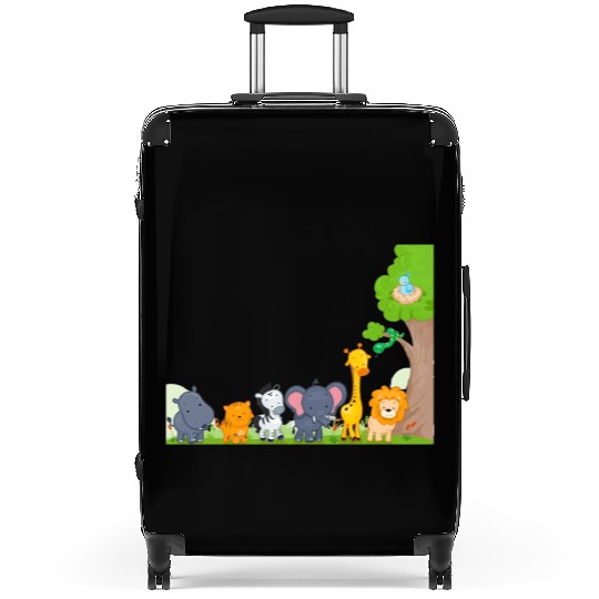 Multi zoo animals lion giraf elephant Suitcases