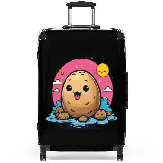 Kawaii Potato go to swimming Suitcases