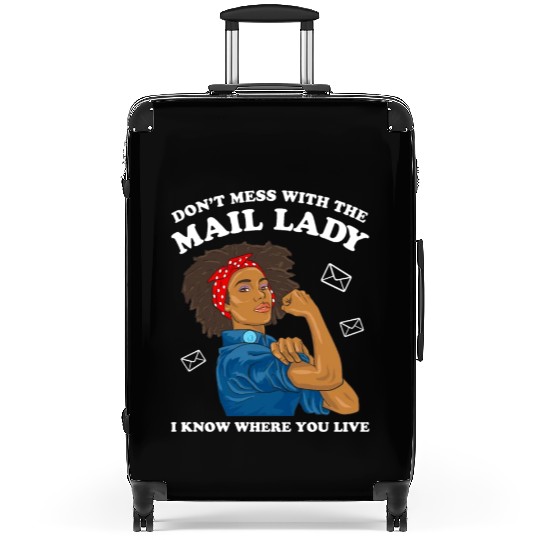 African American Postal Worker Mail Lady Funny Suitcases