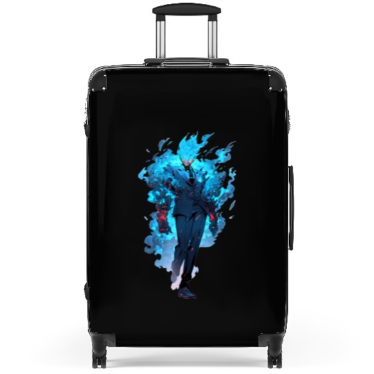 Blue Fire Demon Fantasy Anime Shounen Manga Otaku Suitcases
