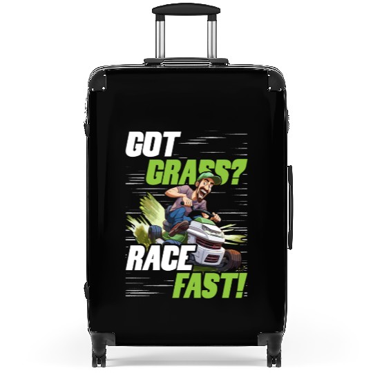 Lawn Mower Racing Got Grass Race Fast Suitcases