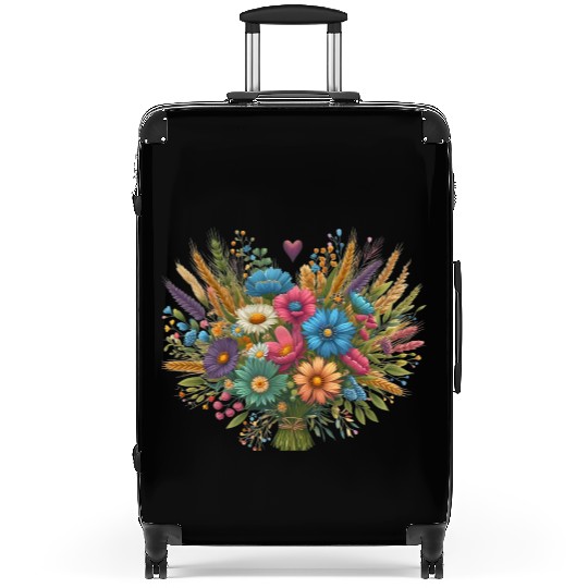 Bouquet of Wildflowers in Beautiful Rustic Colors Suitcases