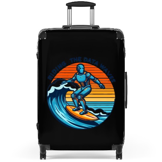 Surfer Robot: Riding the Data Waves Suitcases