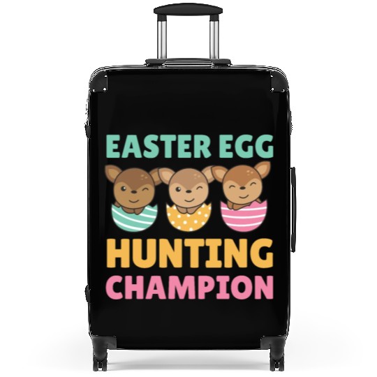 Sweet Deer At Easter With Easter Eggs Deer Suitcases