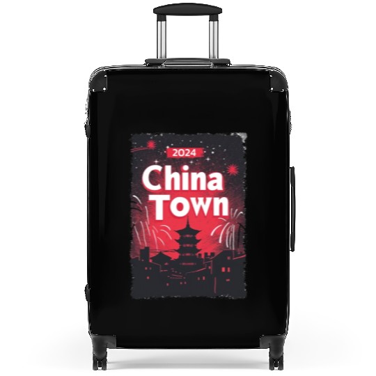 ChinaTown Ignites: Synthwave Red & Black Shiluette Suitcases